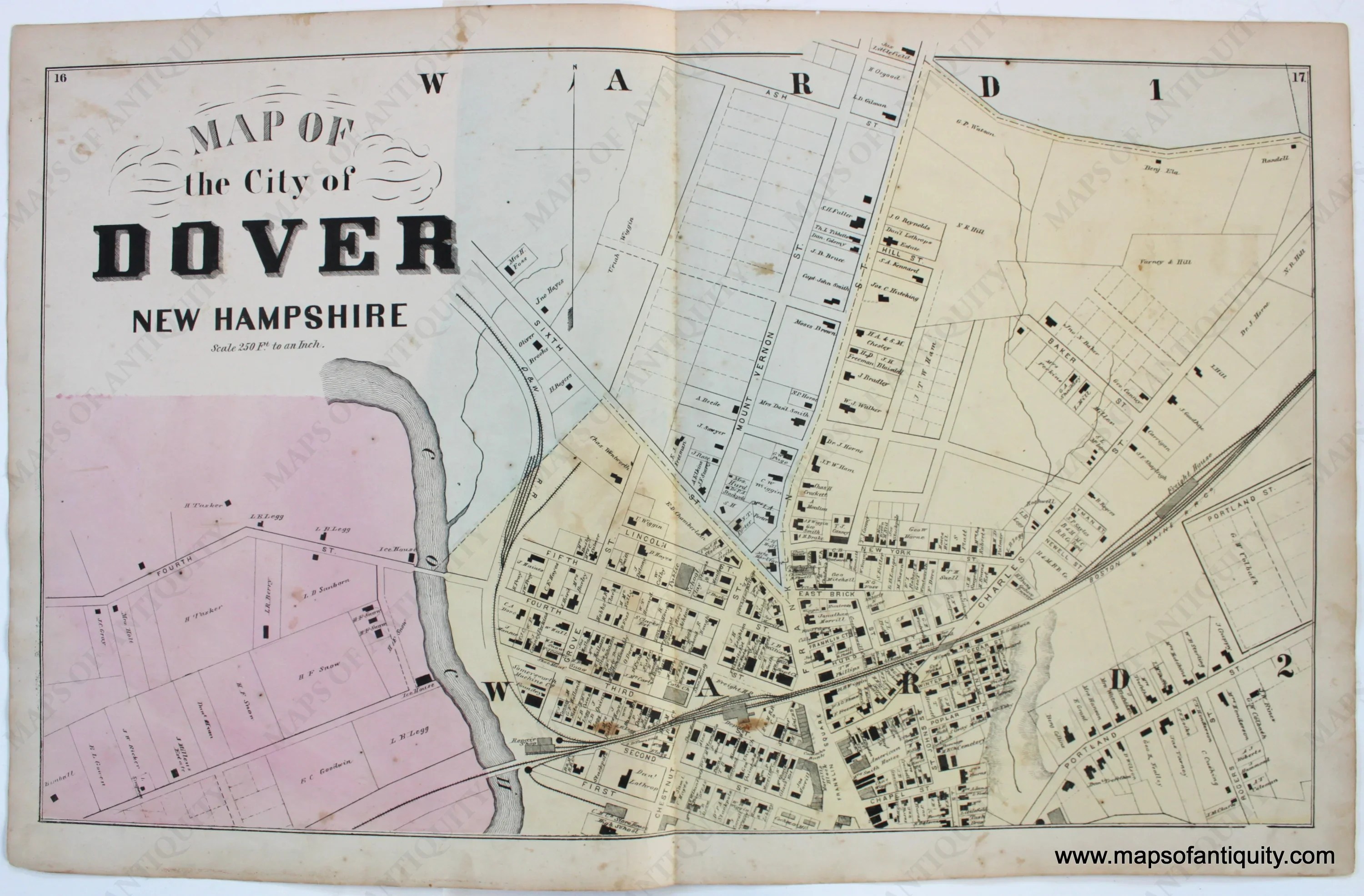 1871 Map Of The City Of Dover New Hampshire Antique Map Maps Of NHA385 9d0c42ba E9c9 4251 B6b0