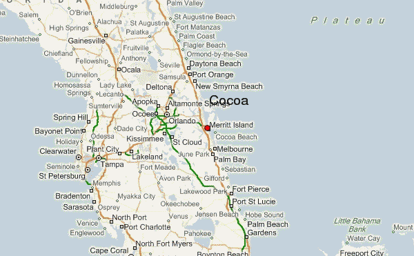 Map Of Cocoa Florida Maps Weather Forecast.