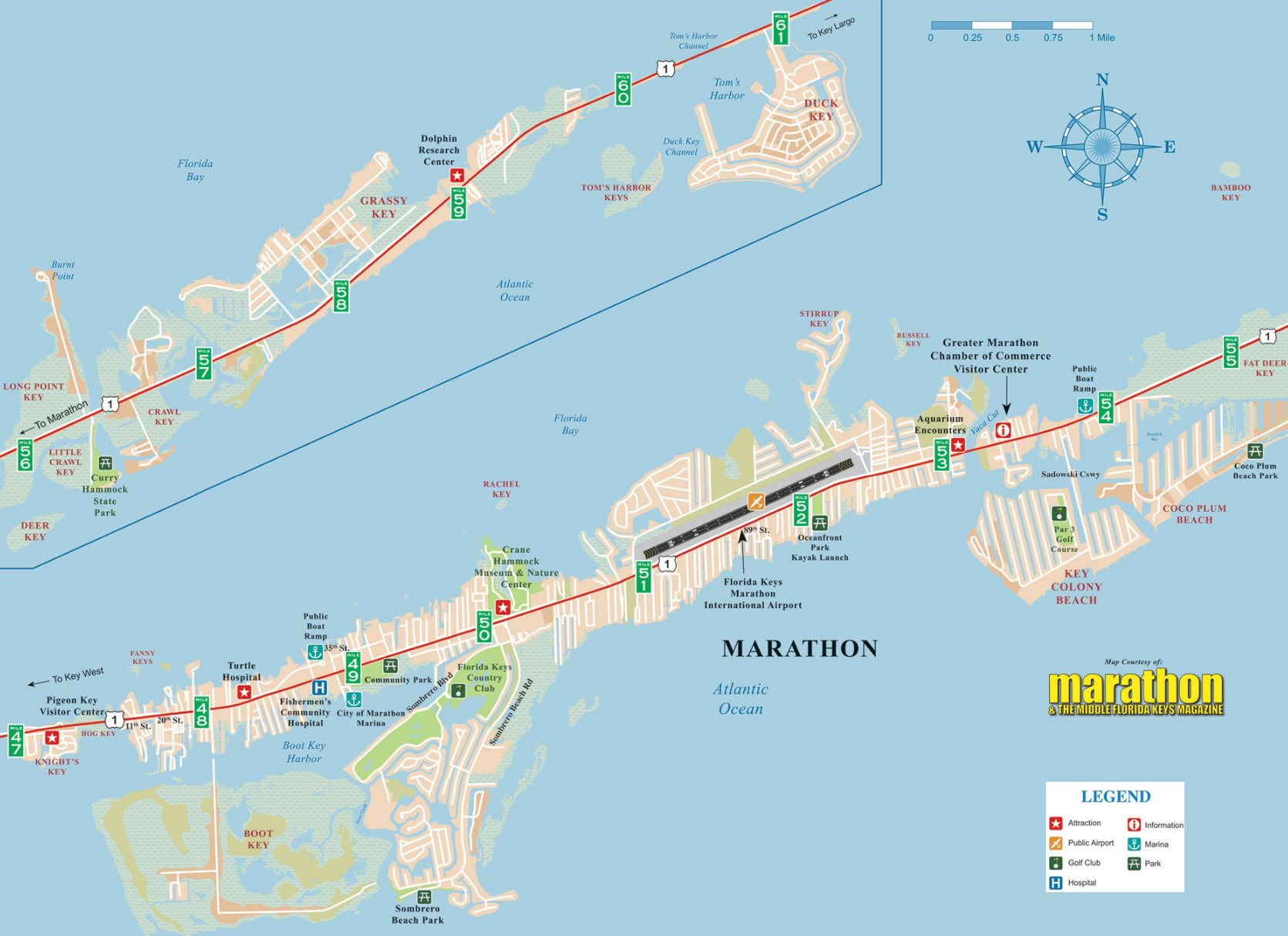Map Of Marathon Florida Keys Marathon Tourist Map 