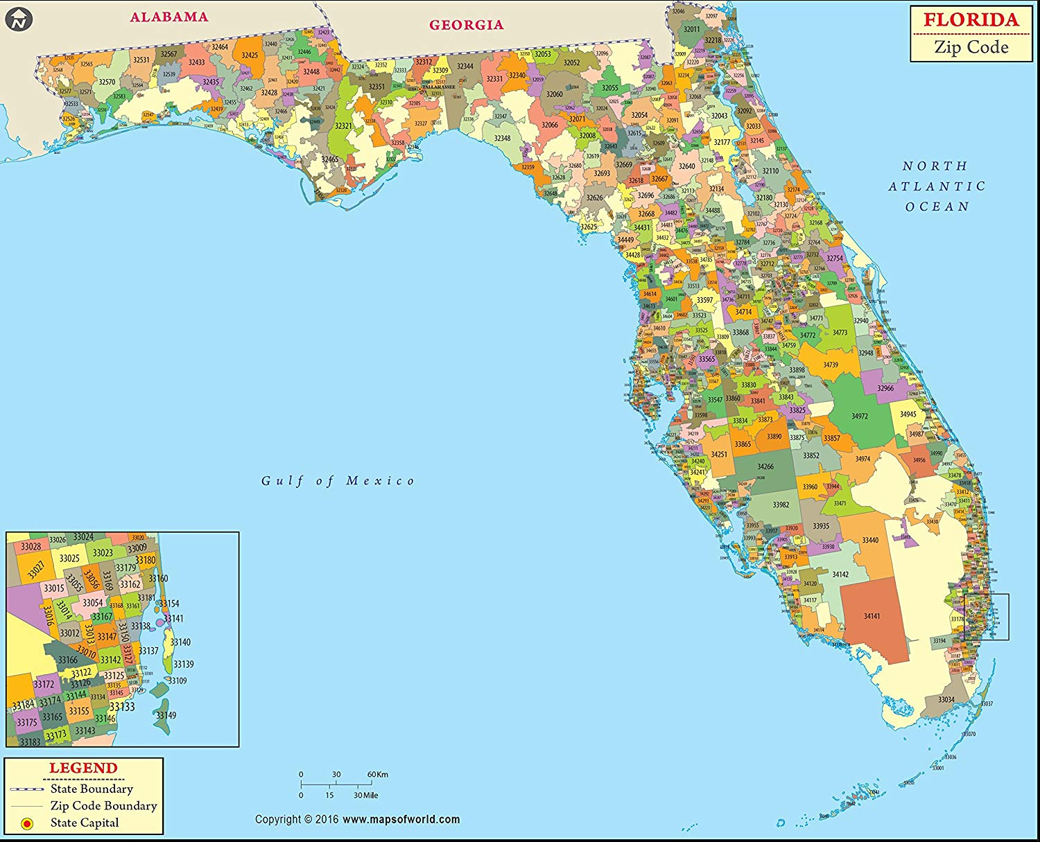 Map Of Florida With Zip Codes Maps Code Fact For.