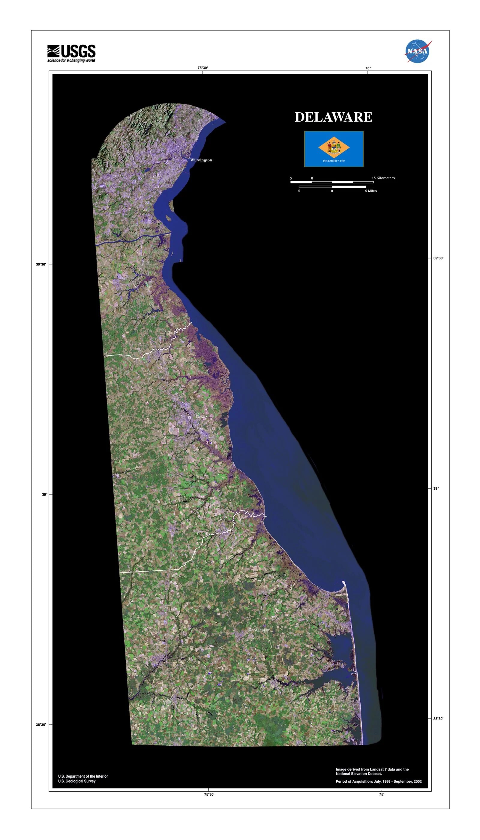 Statewide Delaware Maps MyTopo Map Store USGS State Delaware Landsat 