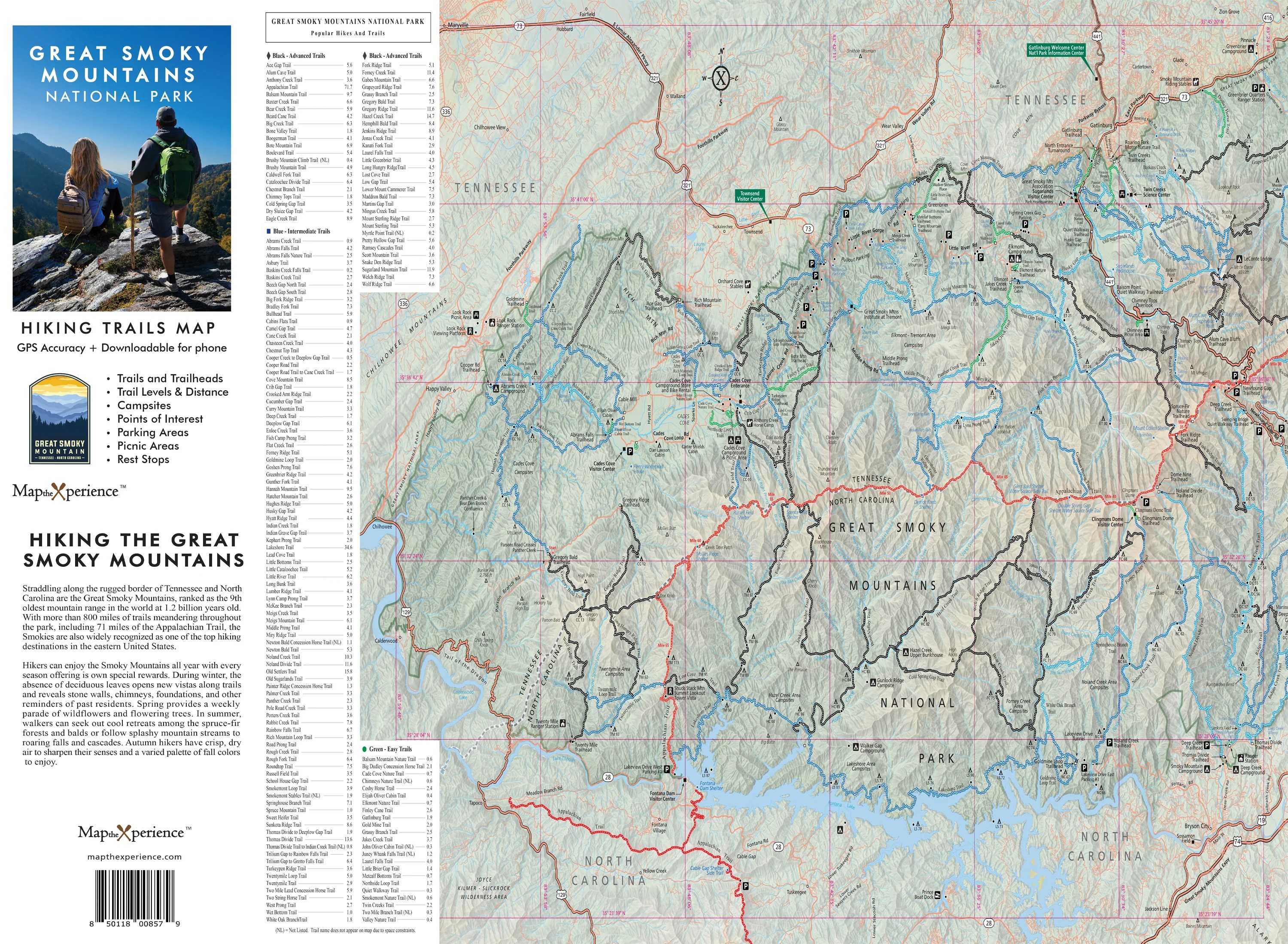 Great Smoky Mountain Hiking Map GPS Mobile 