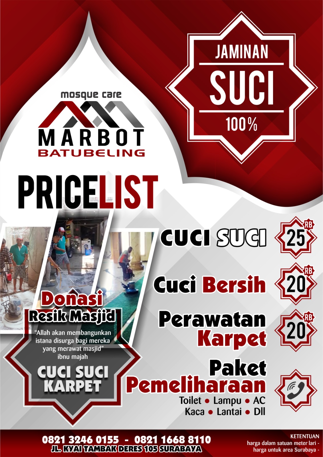 jasa cuci karpet masjid mojokerto