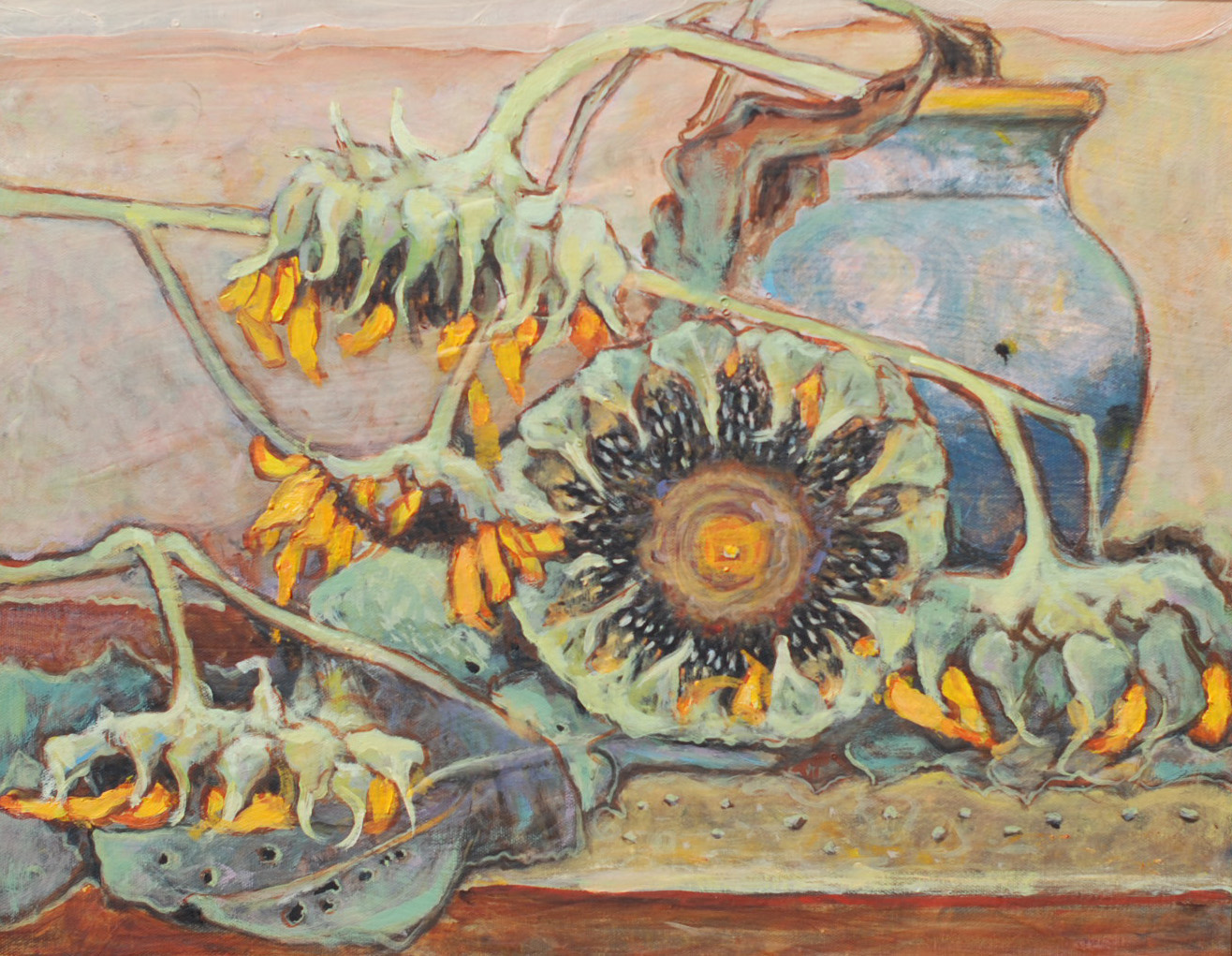 Sunflowers with Vase 2015