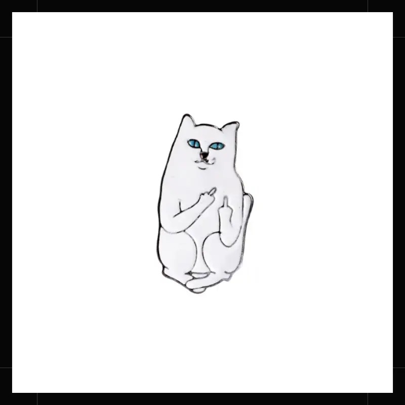 Pin metálico Gato Blanco