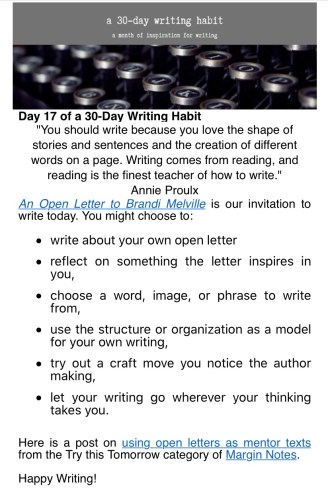 30 Day writing habit