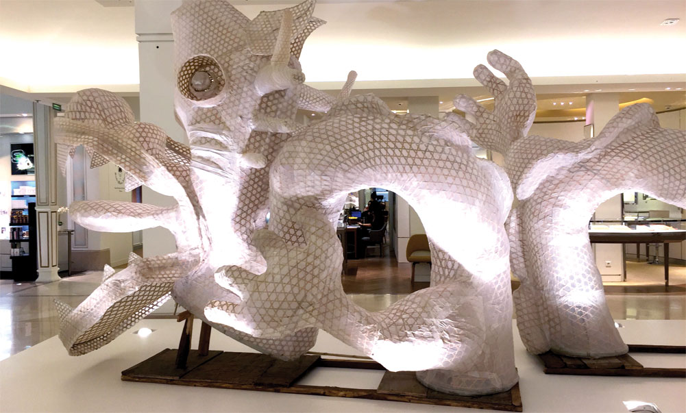 Ai Weiwei's Dragon in Four Parts at Le Bon Marché.