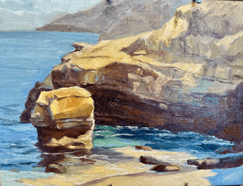 La Jolla Rocks, Oils, 11” x 14”