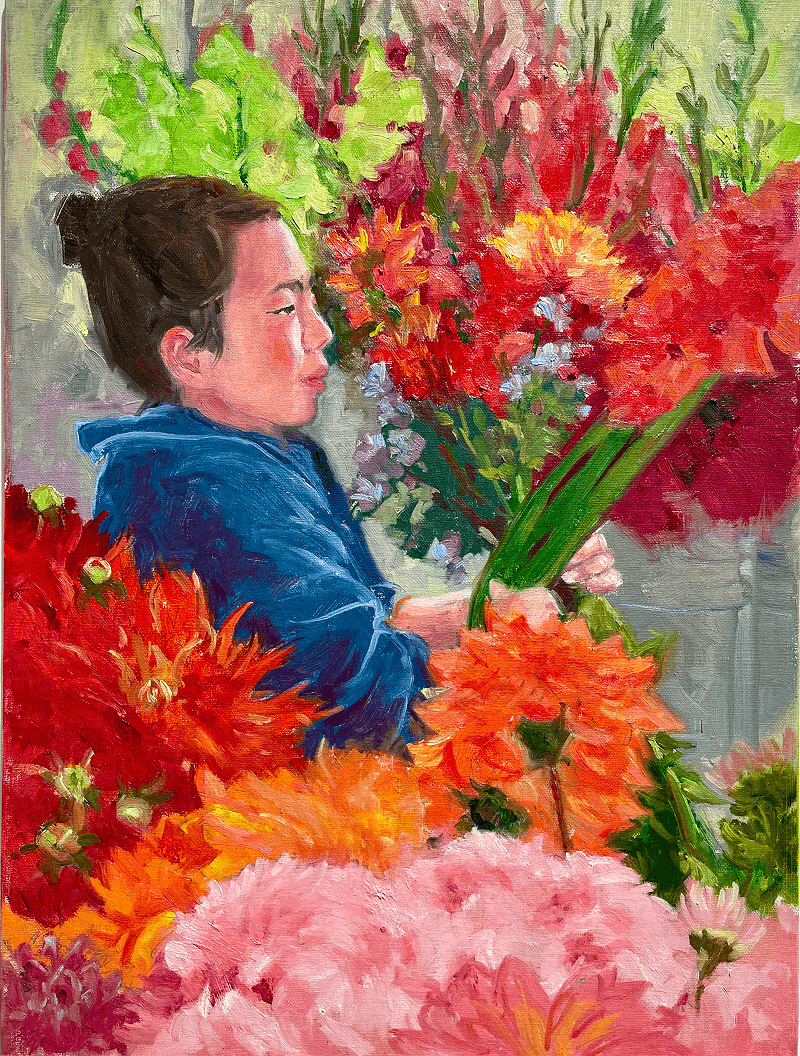 Flower Girl, Oils, 20” x 16”