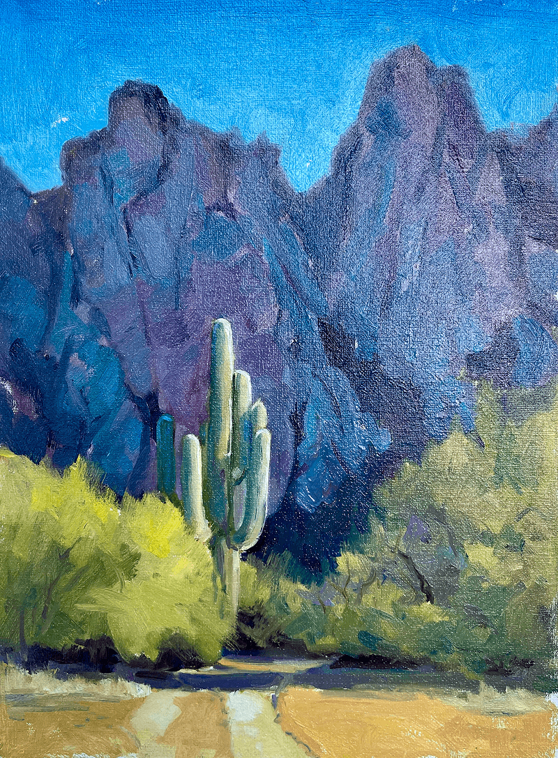 Arizona Hills, Oils, 12” x 9”