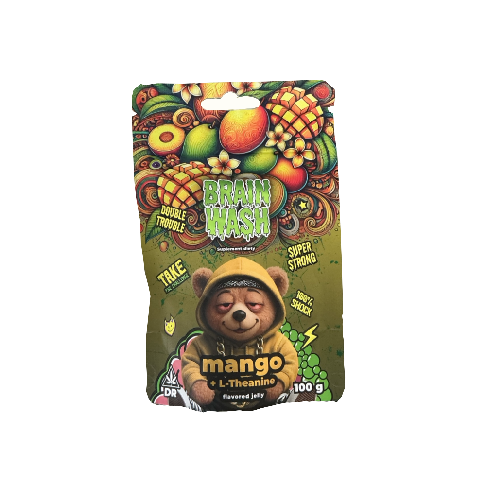 Żelki konopne CBD Brain Wash Mango 100g + L-Teanina