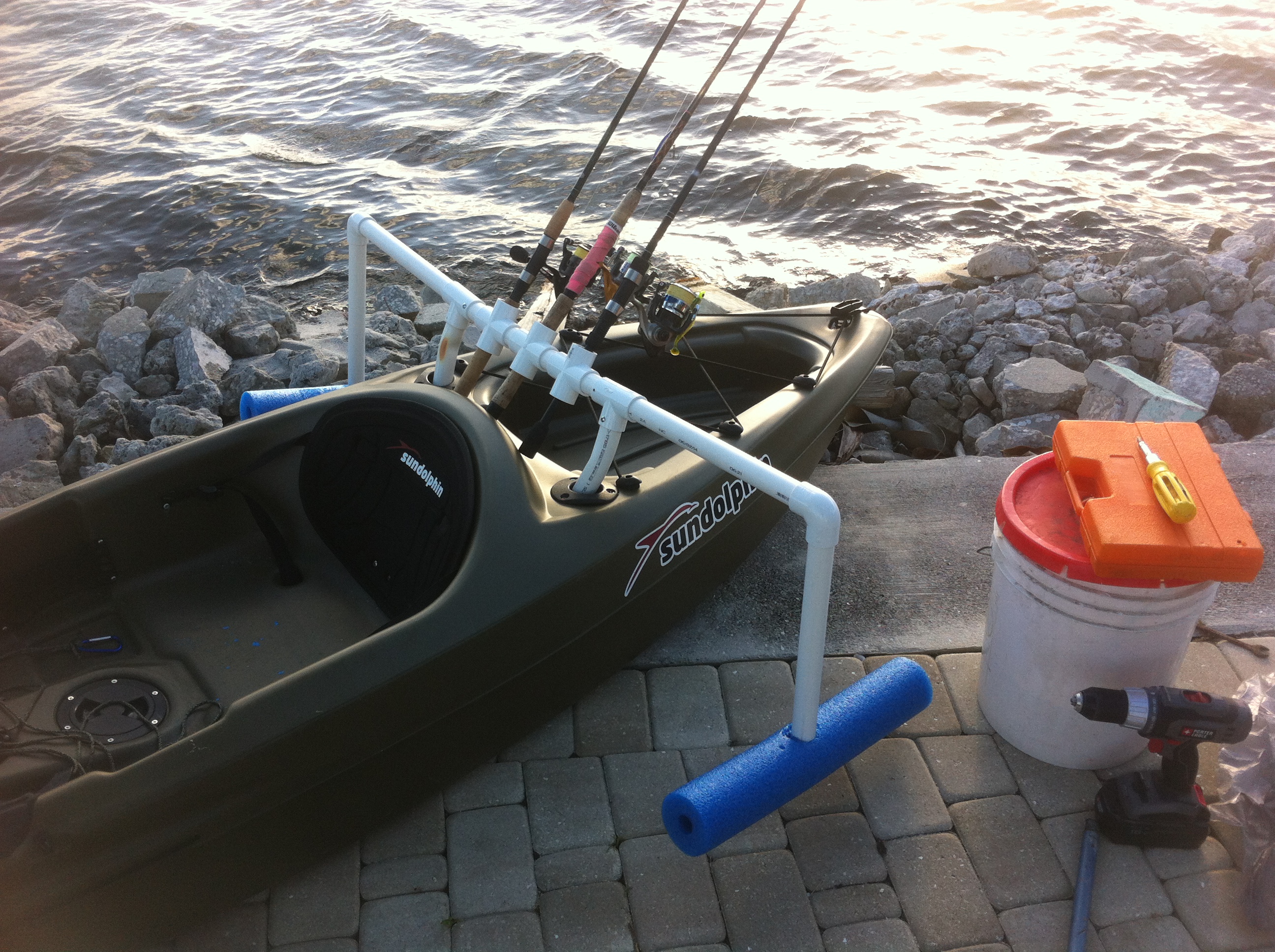 fishing rod holder for sun dolphin kayak Low Profile Flush Mount  Bonafide not hung off the side Kayak Rod Holder  Secure