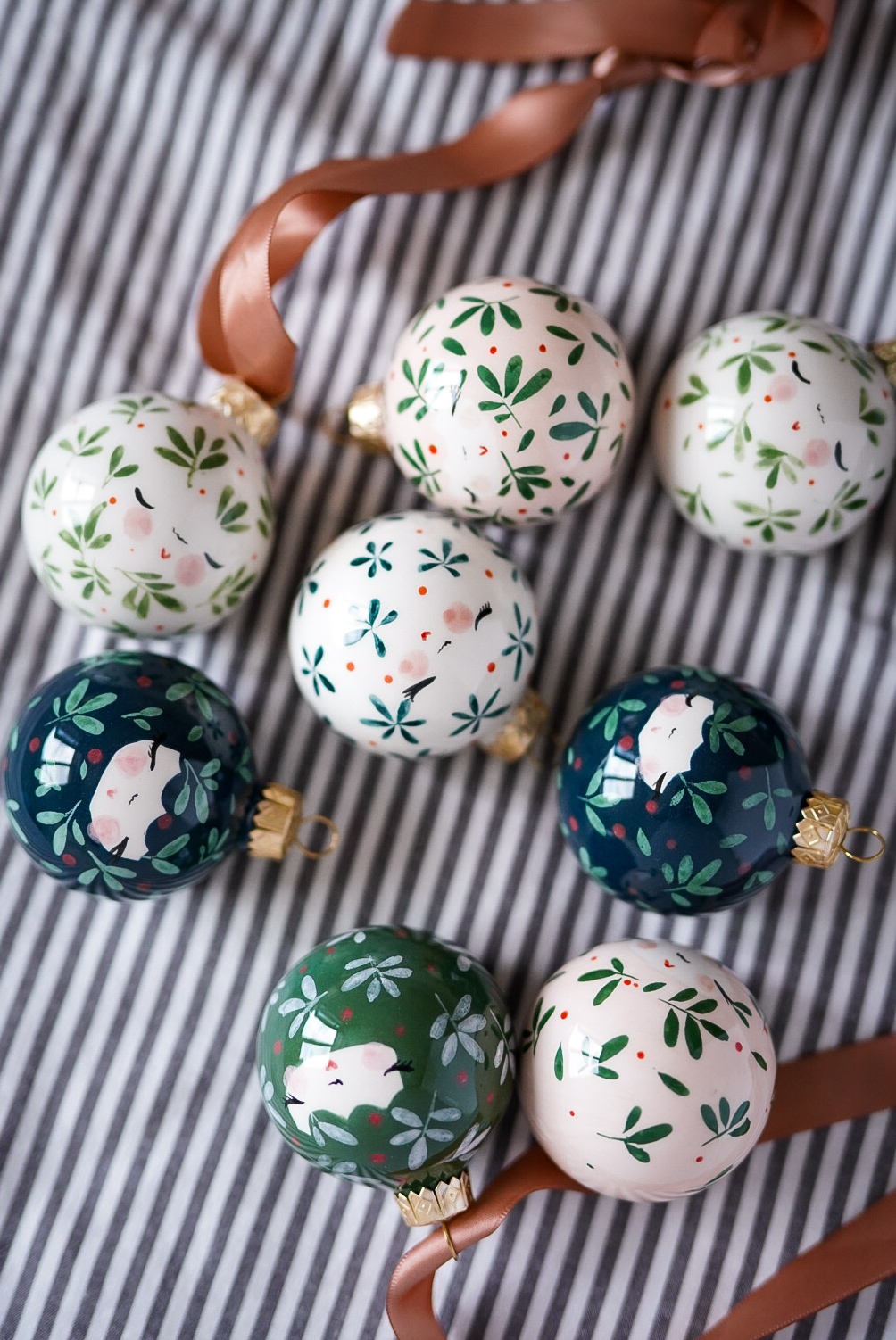 White with Blue Bauble