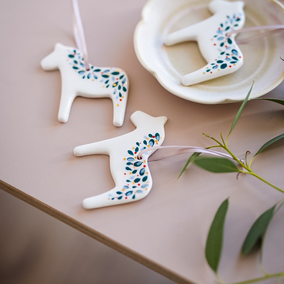 Set of 2 - Dala Horse Blue