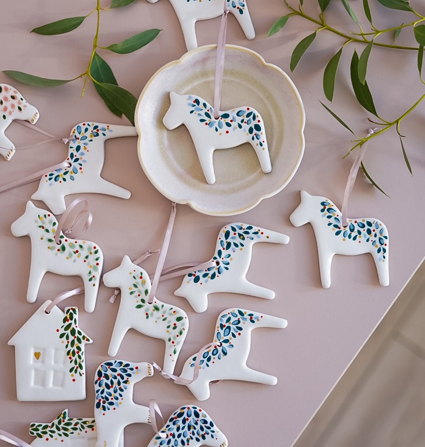 Set of 2 - Dala Horse Blue