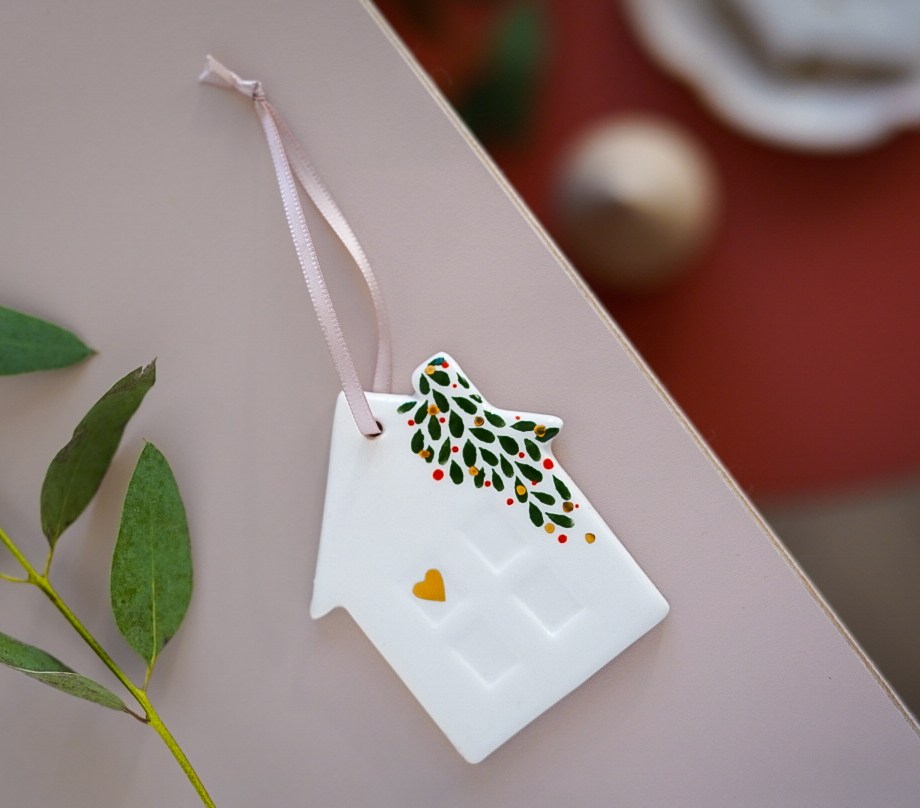 SET OF 2 - Festive House ornaments