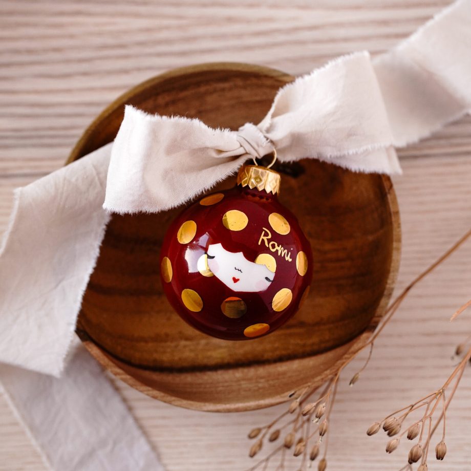 MADE TO ORDER -  Burgundy Dots Bauble