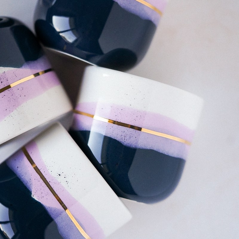 Set of 2 - Dark Blue & Lilac Cup