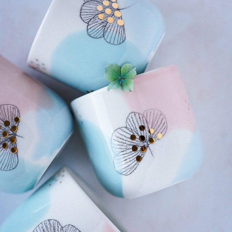Aqua, Blue & Blush Cup