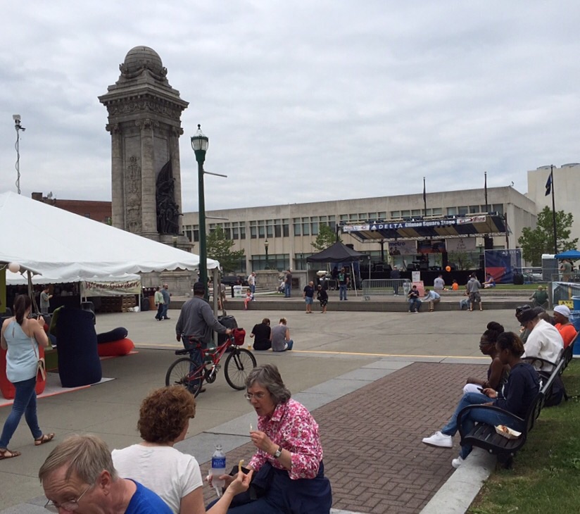 The square in Clinton Square is left open.