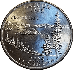 2005 Oregon State Crater Lake Quarter Reverse