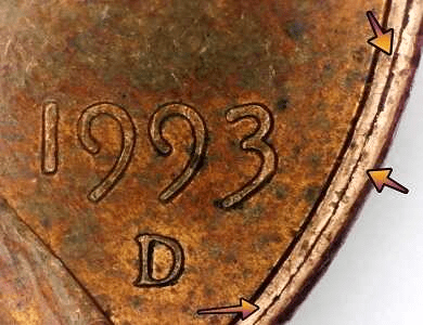 1993 penny errors