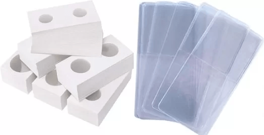 image of cardboard and plastic coin flips