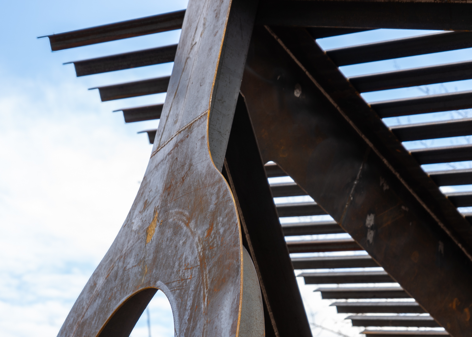 Sculptural shade structure in Park City, UT