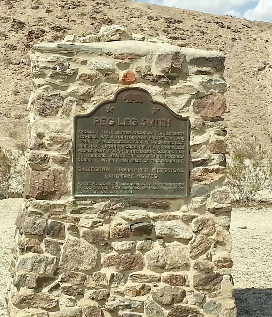 pegleg smith historical marker in Anza-Borrega State Park, CA