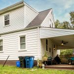 rear view of covered side porch