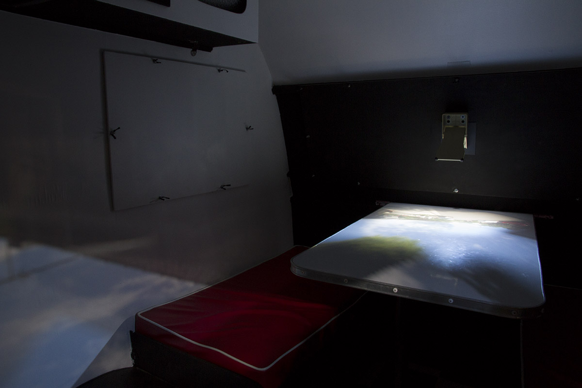 Claire Conroy, Caravan Obscura, interior view, 2016