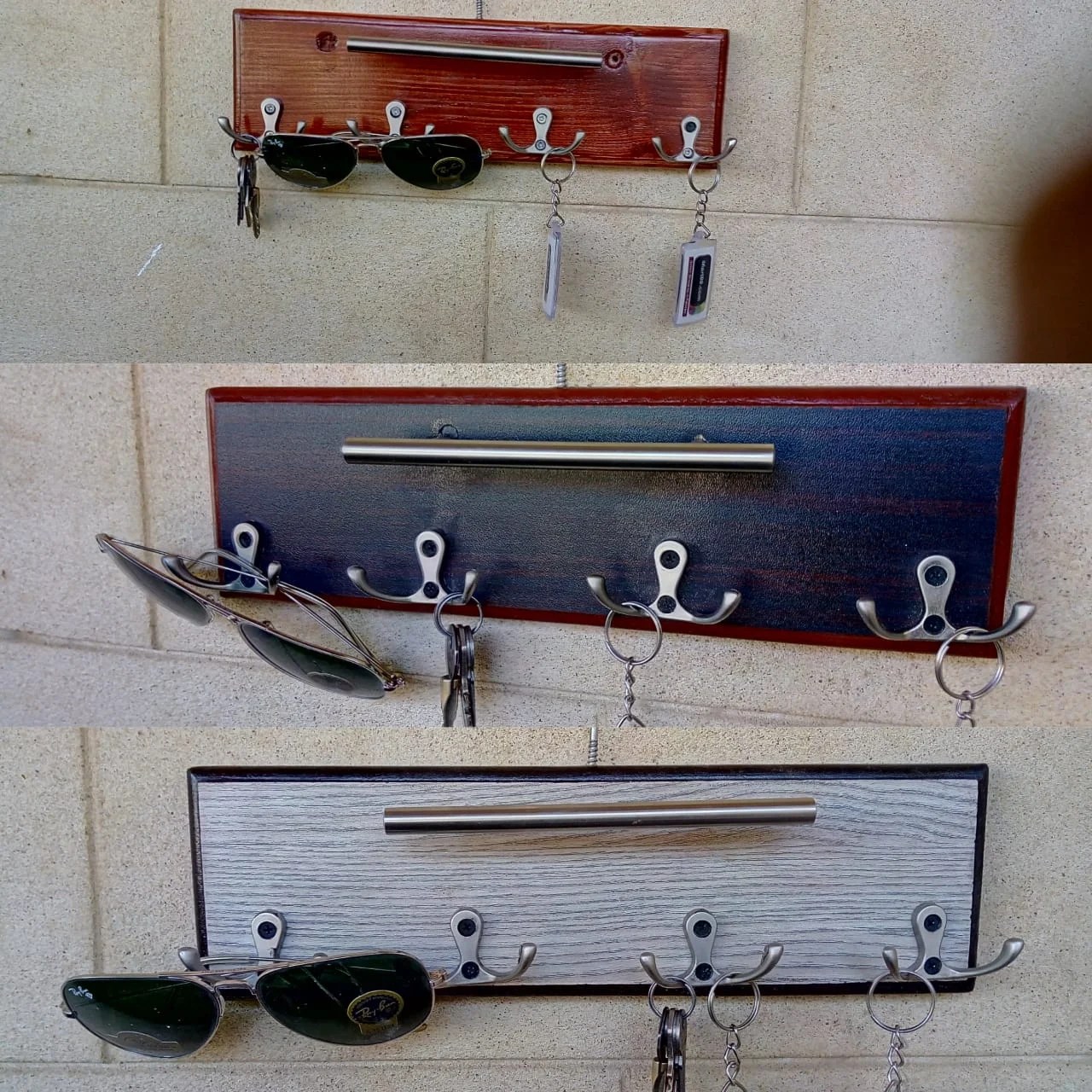 Small Cloth Hanger & Key Rack stand in 3 colors