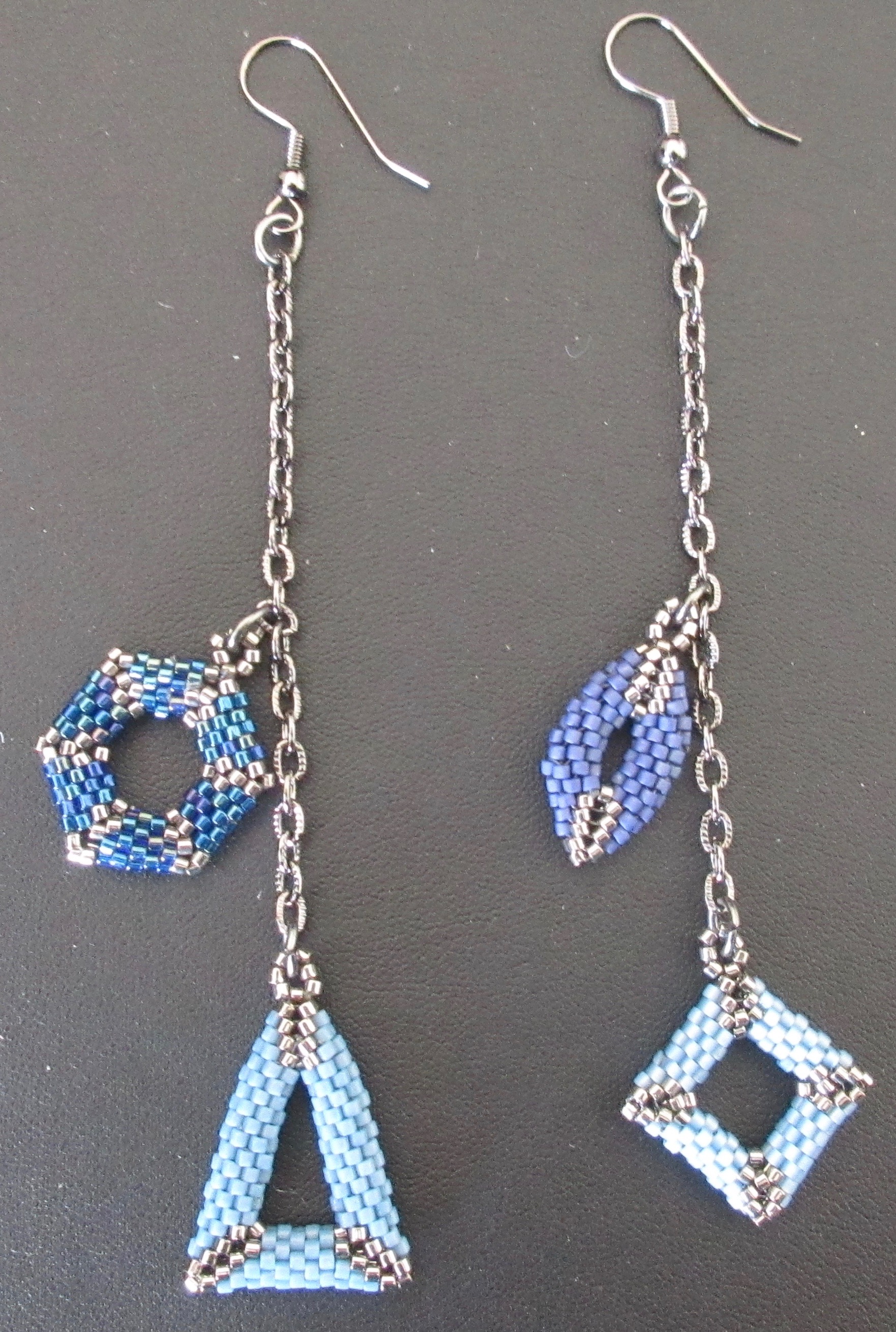 Denim Blue Geometric Dangles