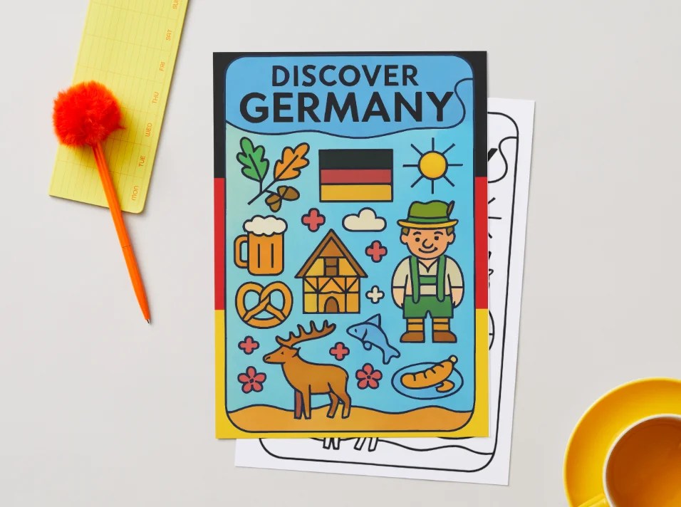 “Discover Germany” Poster – European Wall Art Printable (A4 PDF) – product gallery – M · Art & Design