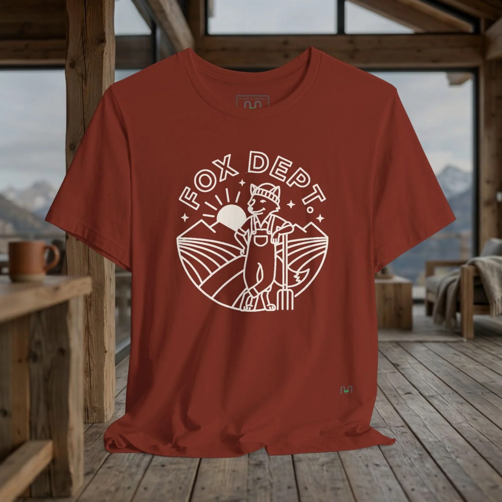 Fox Dept. Vintage Graphic Tee — Wildlife Ranger Nature Shirt – Animal Bella+Canvas T-shirt by Martume (Lifestyle view)