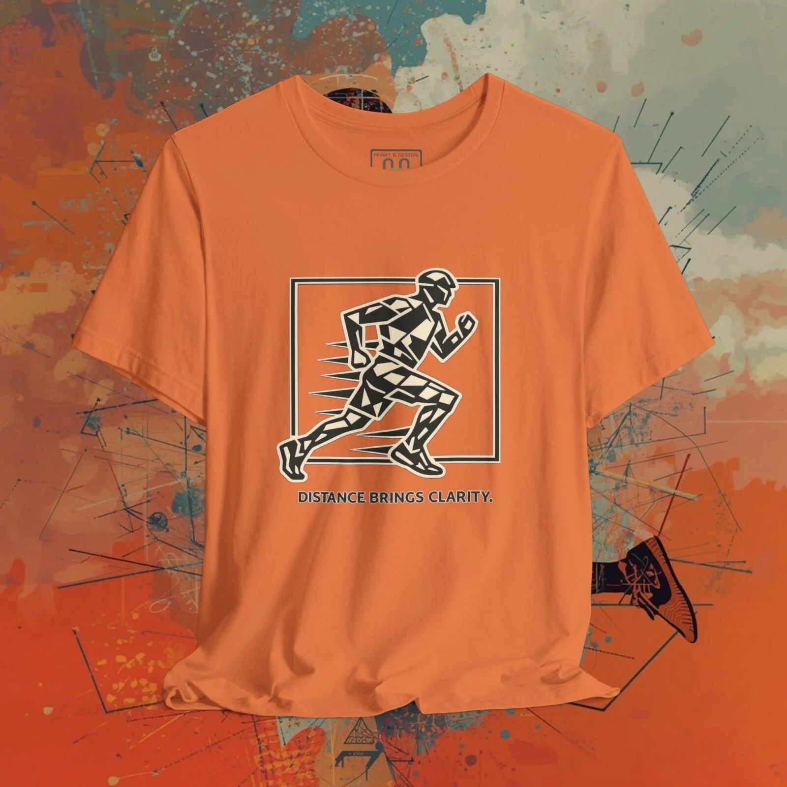 Running Graphic Tee — “Distance Brings Clarity” Jogger Shirt – Running Bella+Canvas T-shirt by Martume (Additional view 6)