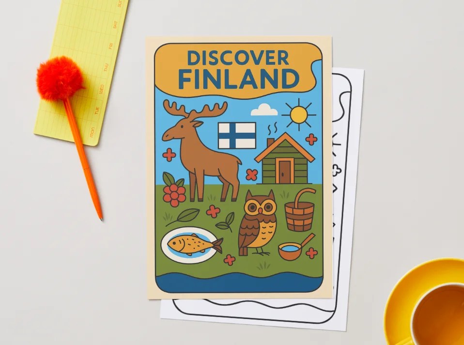 “Discover Finland” Poster – European Wall Art Printable (A4 PDF) – product gallery – M · Art & Design