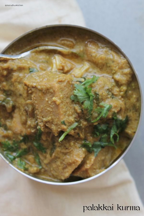 palakkai curry /raw jackfruit kurma