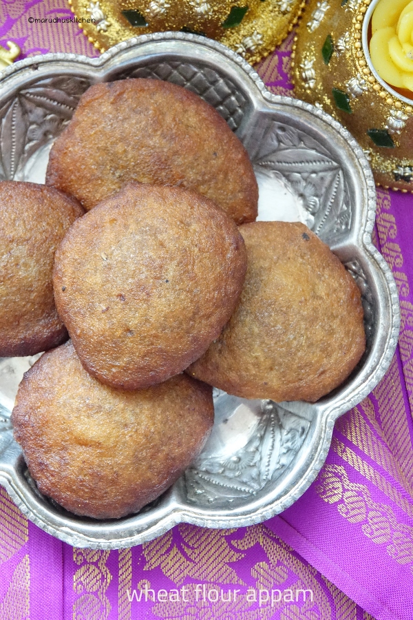 wheat appam recipe /godhumai maavu appam