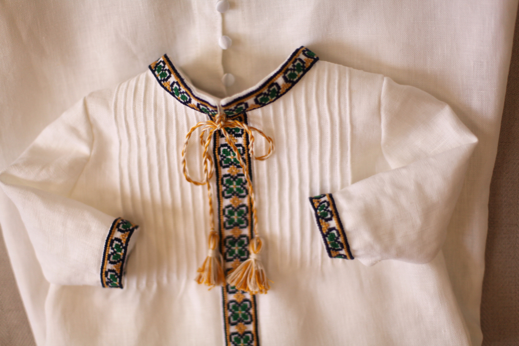 Irish Embroidered Heirloom Baptismal romper