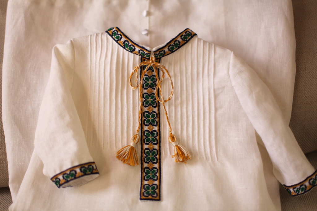 Irish Baptismal gown with hand embroidery