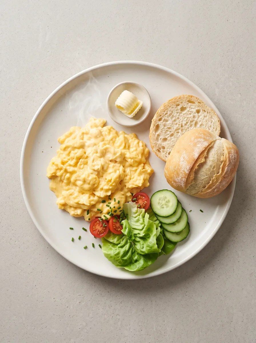 Rührei mit Brötchen