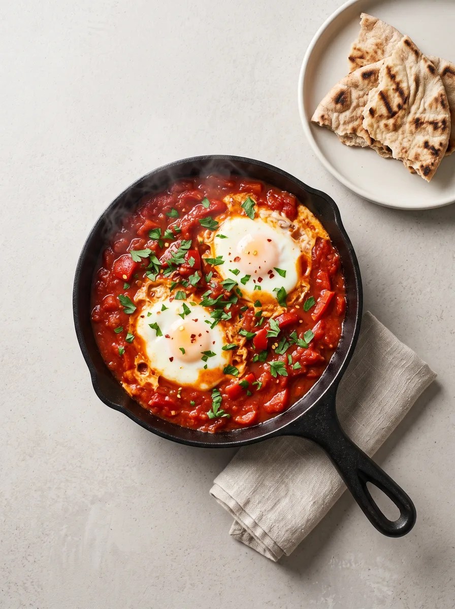 Shakshuka mit Fladenbrot
