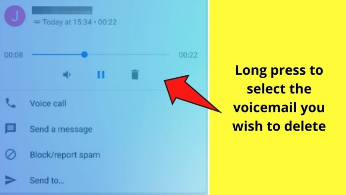 How to delete voicemails on android