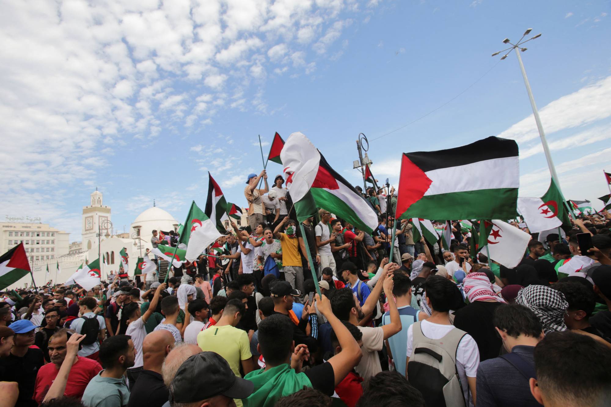 جانب من التظاهرات في الجزائر نصر لفلسطين المحتلة