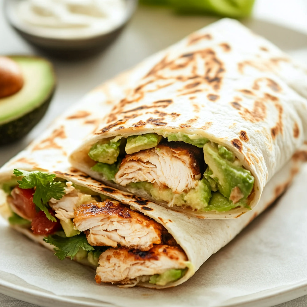 Easy chicken avocado wrap