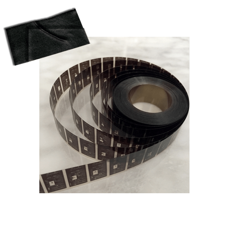 Photographed microfilm rolled up.