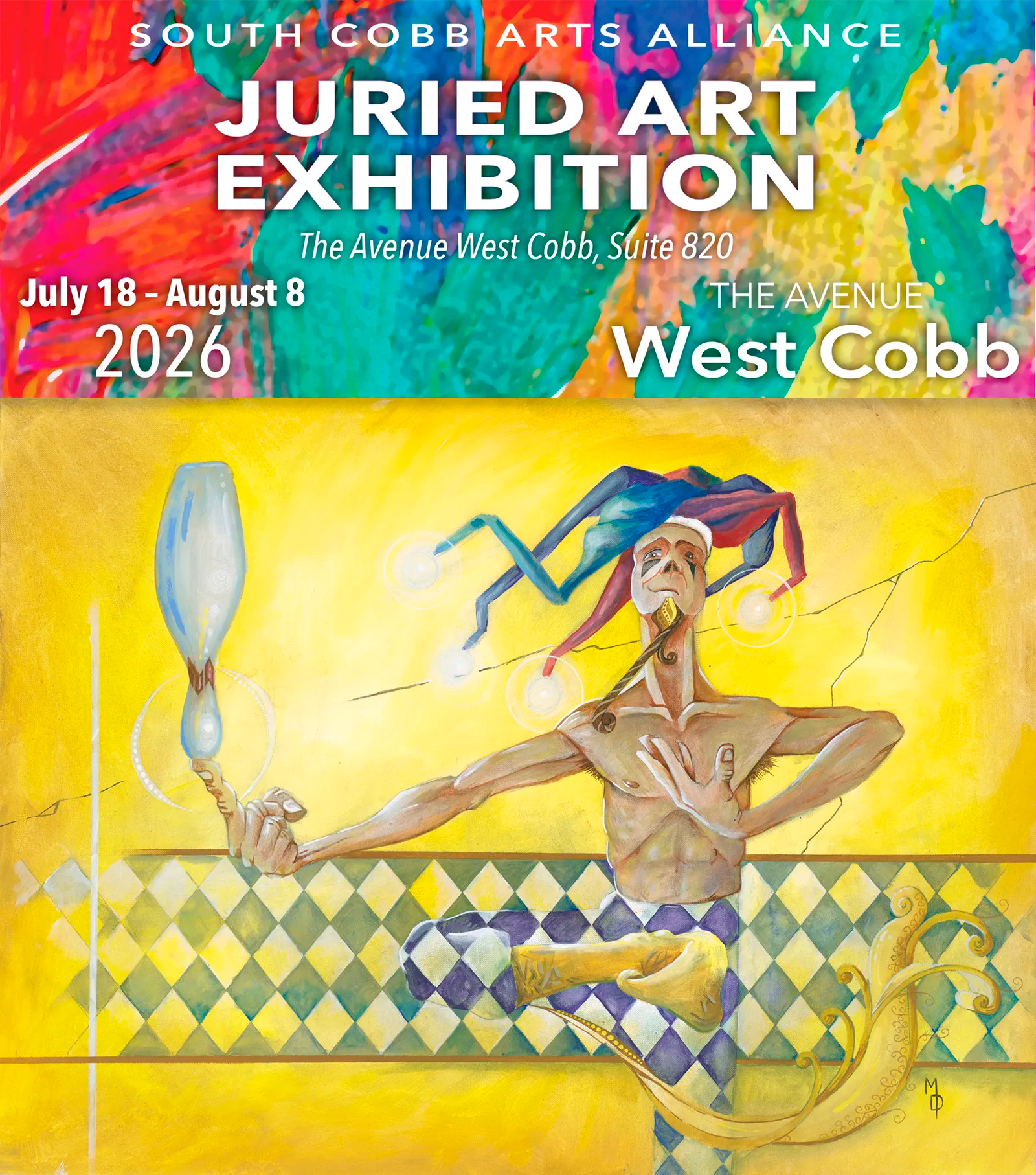 Miles Davis Displays at Art at the Avenue 2026 | National Juried Art Exhibition | South Cobb Arts Alliance | Marietta, GA
