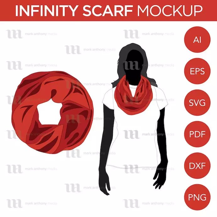Infinity branding mockups bundle ; Infinity Scarf Vector Template Mockup Master Bundles