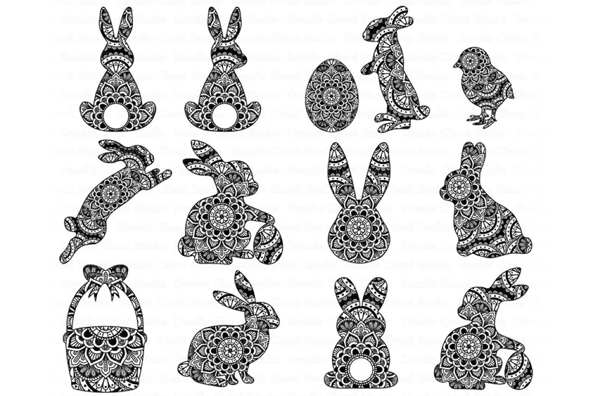 Free heart mandala svg cut file $ 0.00. Easter Mandala Svg Rabbit Mandala Master Bundles